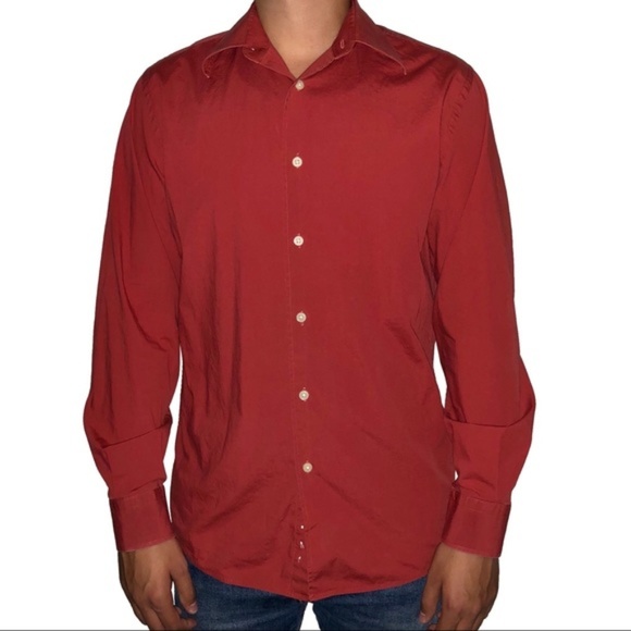 Express Other - Mens EXPRESS Stretch Red Button Dress Shirt Medium